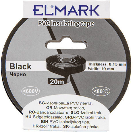 Elmark Isolierband 19mm x 20m Schwarz