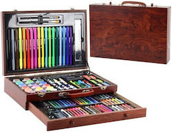 Complete Painting Drawing Set 123 Pieces In A Beautiful Wooden Case