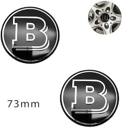 Тапи за център на колело Brabus с вътрешен диаметър 75мм Черен 2бр