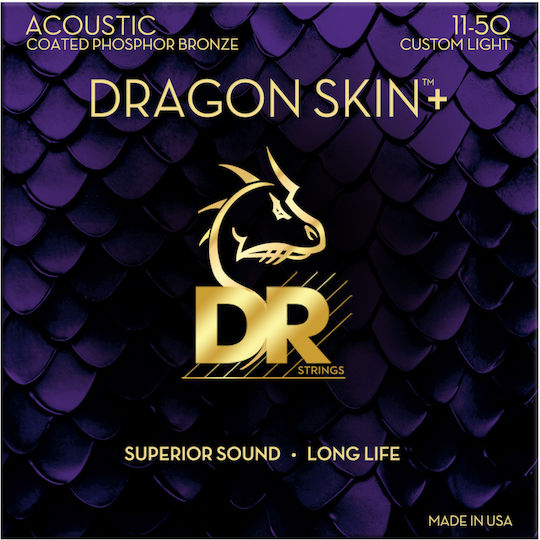 DR Dragoskin+ Σετ Χορδών Phosphor Bronze Ακουστικής Κιθάρας 11 - 50"