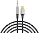 Earldom USB 2.0 Cable USB-C male - 3.5mm Μαύρο 1m ET-AUX61