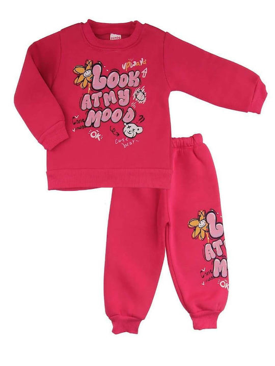 Kids Sweatpants Set Coral 2pcs