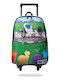 Space Junk School Bag Trolley Junior High-High School Multicolour with Water Bottle Holder
