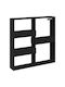 Cabinet Wall Black Velvet-Black Metal 80x15x80cm