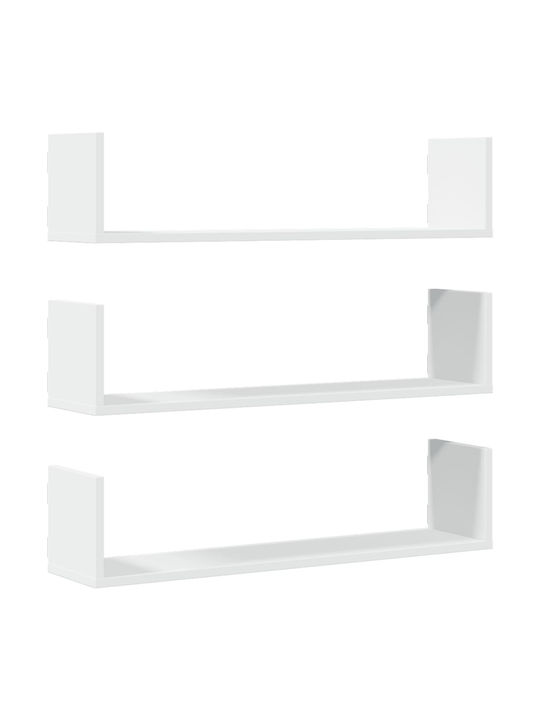 Shelves Wall 3pcs 80x18x18cm White