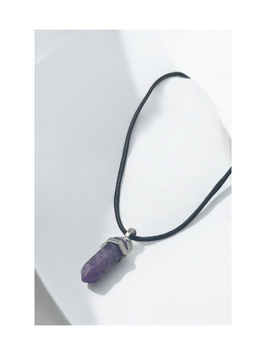 Purple Crystal Glass Necklace