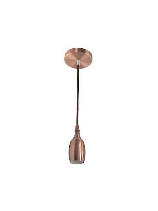 Lampă suspendată Weber din cupru roșu Max 60 W