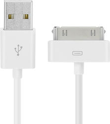 USB кабел Apple конектор 30-пинов Бял USB кабел Apple конектор 30-пинов Бял