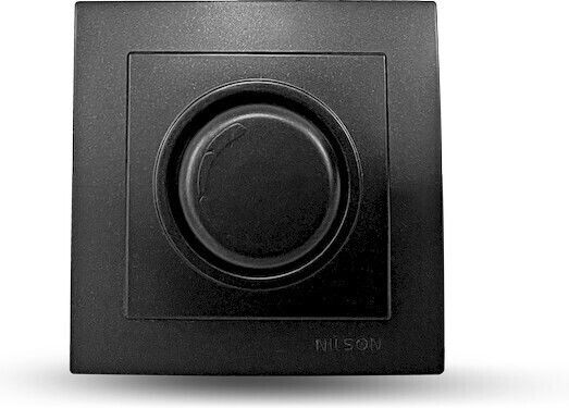Geyer Χωνευτός Διακόπτης Dimmer με Πλαίσιο LED Περιστροφικός σε Μαύρο Χρώμα