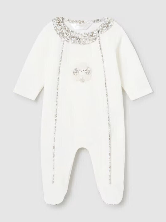Mayoral Babystrampler Langärmliges Samt Ecru