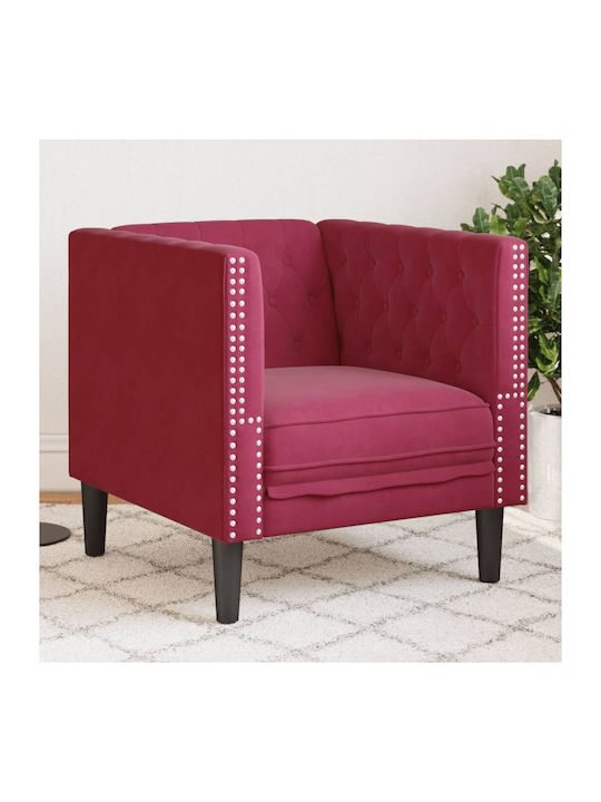 Sessel Samt Bordeaux, Red 71x74.5x70.5cm