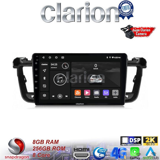 Clarion Ηχοσύστημα Αυτοκινήτου για Peugeot 508 2010>2017 (Bluetooth/USB/WiFi/GPS/Apple-Carplay/Android-Auto) με Οθόνη Αφής 9"