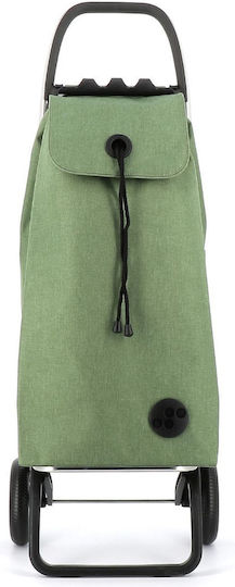 Tweed Stoff Einkaufswagen Klappbar Grün 17cm