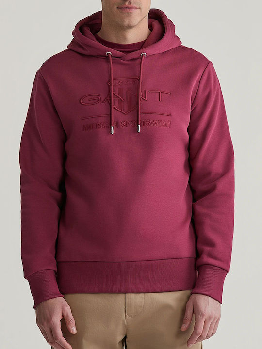 Gant Tonal Shield Men's Sweatshirt with Hood Re...