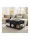 Rectangular Central Wooden Coffee Table with Lifting Mechanism Gray 120x60x48cm