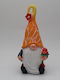 General Trade Illuminated Christmas Figure Dwarf Orange Height 20cm