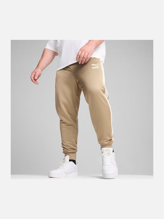 PUMA T7 Iconic Track Pants dryCELL Jogger Beige Sweatpants