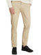 Trousers Chino Elastic in Slim Fit Pale Khaki