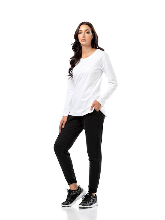 Bodymove Damen Bluse Baumwolle White