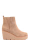 Beige Modern Platform Ankle Boots