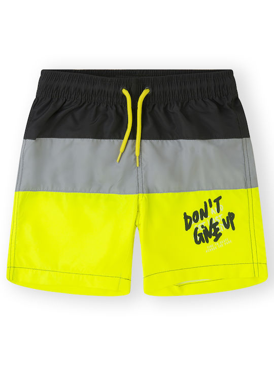 Canada House Kids Swimwear Swim Shorts Gray, Black, Fluorescent Yellow