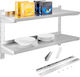 Double Wall-mounted Steel Shelf Adjustable Height 80cm