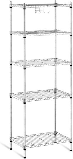 Сива телена мрежеста стойка за съхранение 150x55x35см до 150кг