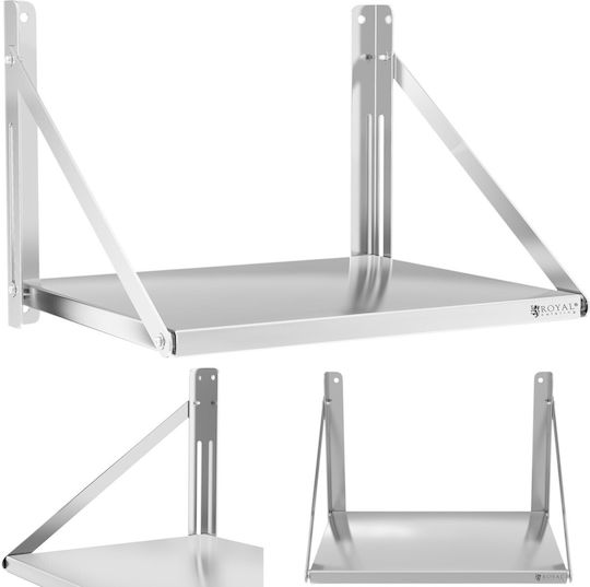 Klappbares Wandregal Gastronomie aus Edelstahl 40 kg Tragkraft 60 x 45 cm