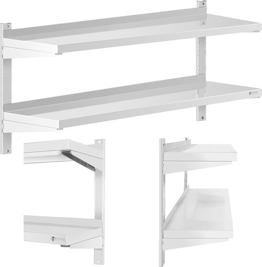 Double Wall-mounted Gastronomic Shelf Adjustable Stainless Steel 120 X 40 Cm