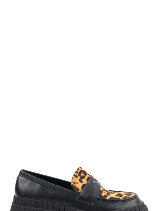 Leoparden-Loafer mit Gummisohle