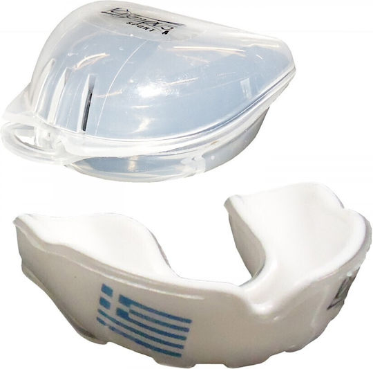 Olympus Sport Hellas Edition 501107182 501107182 Προστατευτική Μασέλα Junior Λευκή με Θήκη