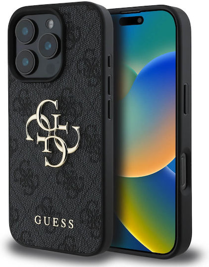 Guess Logo Back Cover Δερματίνης Μαύρο (iPhone 16 Pro Max)