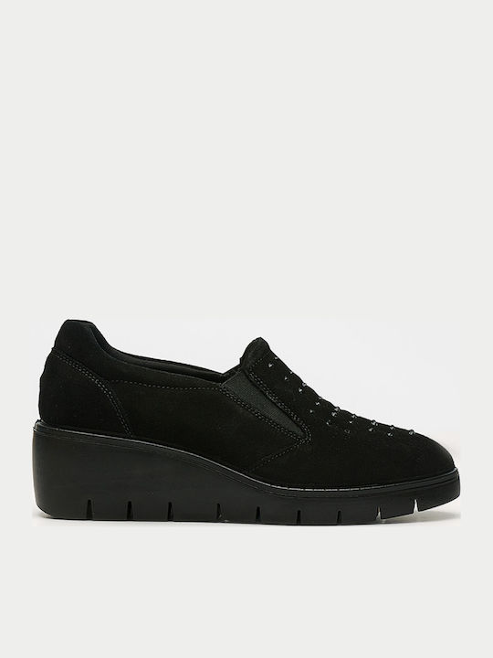 Imac Anatomische Damen Slip-Ons Leder Schwarz