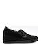 Ανατομικά Γυναικεία Slip-On Δερμάτινα Μαύρα