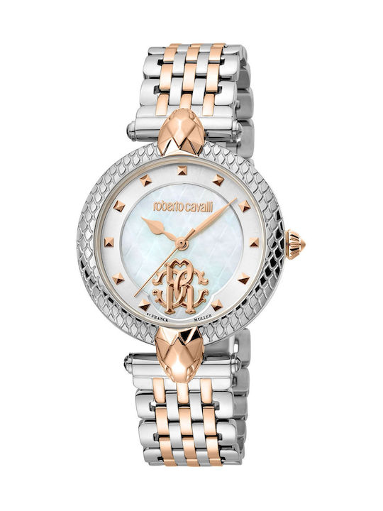 Roberto Cavalli Watch with Pink Gold Metal Brac...