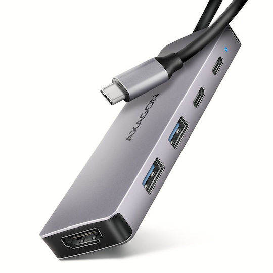 Axagon HMC-5H60 USB-C Docking Station mit HDMI 4K PD Gray