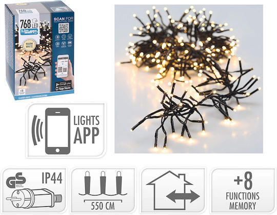 768 Smart Λαμπάκια LED 5.5μ. Θερμό Λευκό σε Σειρά