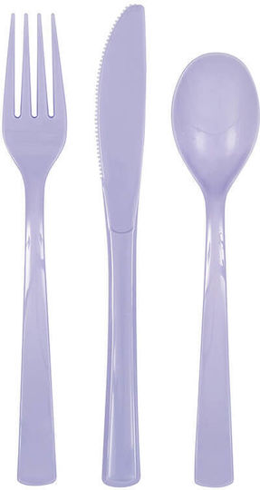 Unique Industries Cutlery Party Purple 18pcs