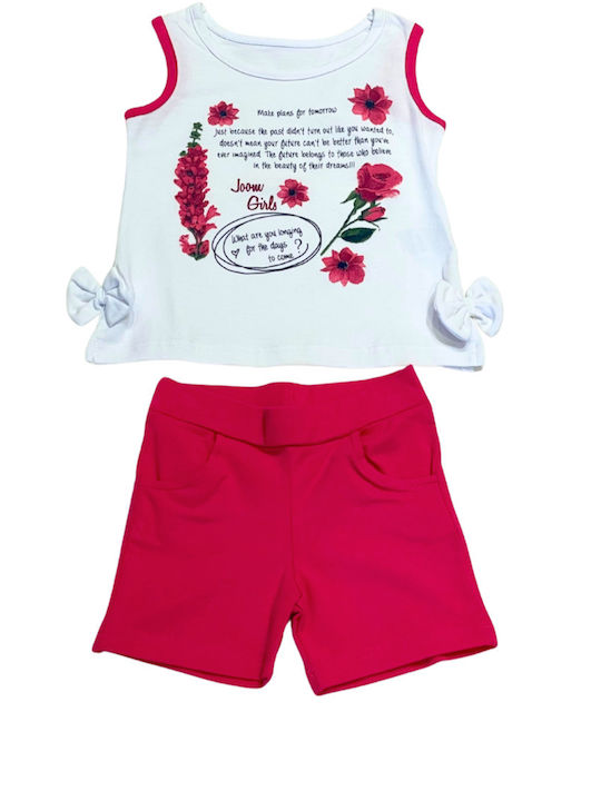 Joom Kids Set with Shorts Summer 2pcs White