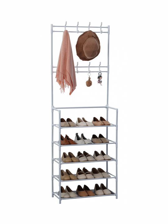 Herzberg Floor Garment Rack made of Metal Gray 60x173cm