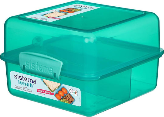 Sistema Microwave Plastic Lunch Box Green 1400ml
