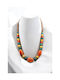 Necklace with Ceramic Multicolored Beads Bohemian Style