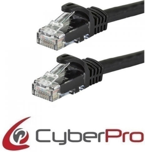 CyberPro U/UTP Cat.6a (Gigabit) Καλώδιο Δικτύου Ethernet 0.5m Μαύρο