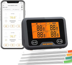 Digital Bbq Grill Thermometer 4 Probes Wi-fi & Bluetooth Connectivity Ibbq-4bw