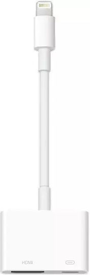 Apple Μετατροπέας Lightning male σε HDMI / Lightning female Λευκό 1τμχ MW2P3ZM/A