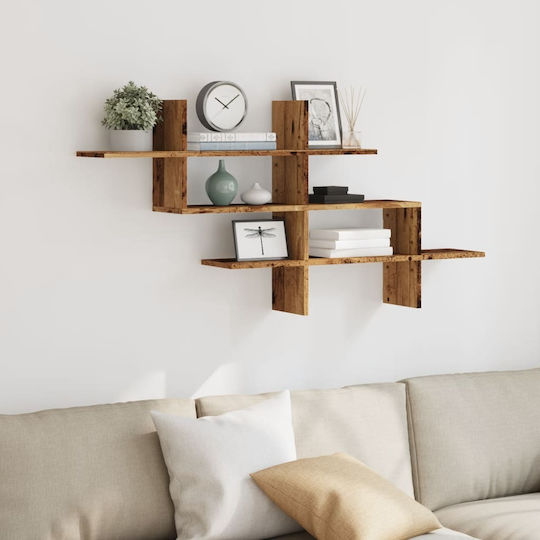 Vidaxl Wall Shelf Old Wood Look 124.5x18x60.5cm Chipboard 1 Piece Brown