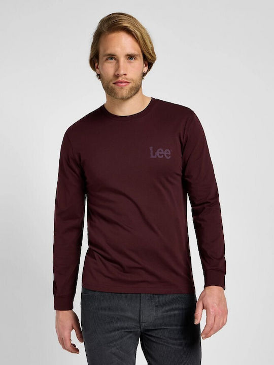 Lee Herren T-Shirt Kurzarm Burgundisch