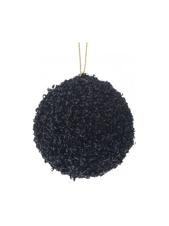 Black Glitter Foam Ball 6cm 83491