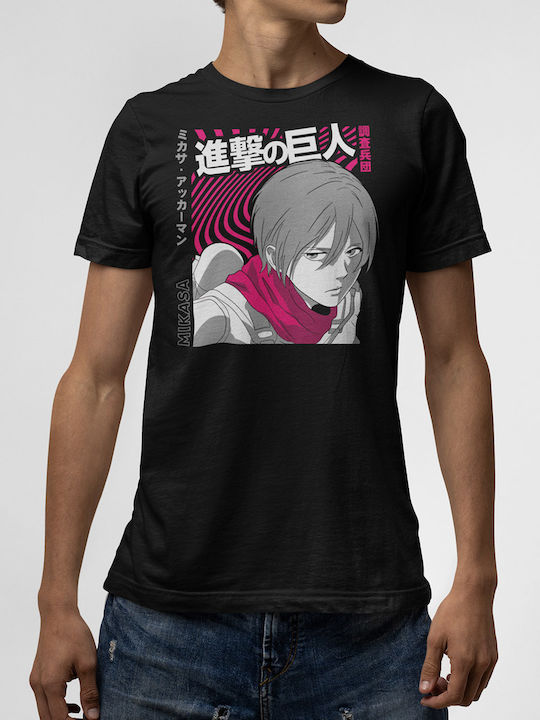 T-shirt Μαύρο Mikasa V1