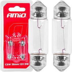 AMiO Lămpi Autoturismului C5W Halogen 2buc